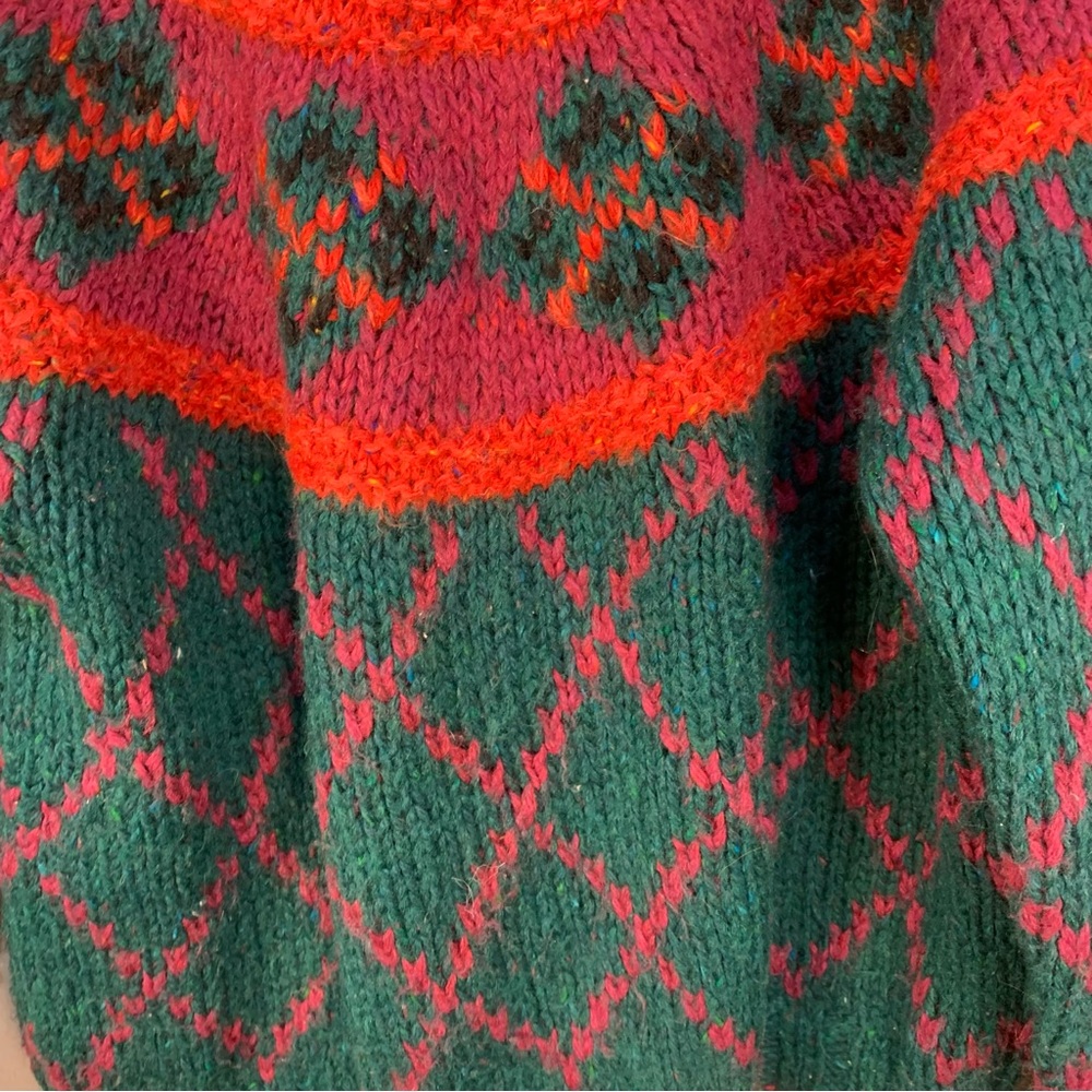 VTG 90s Liz Sport Chunky Cropped Pullover Pattern Sweater - Picture 7 of 11